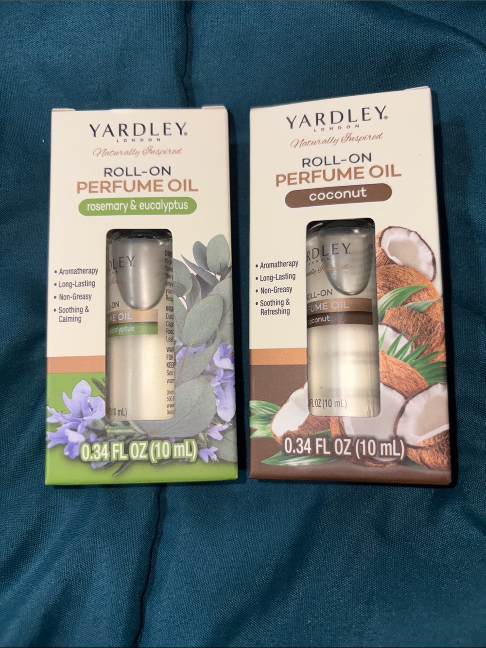 2 - Yardley Roll-On Perfume Oil Duo — Rosemary & Eucalyptus + Coconut